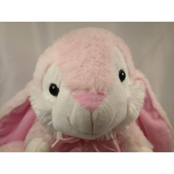Kellytoy Pink Easter Bunny Rabbit Bee Happy Floppy Ears 10" tall Stuffed Animal - Picture 3 of 8